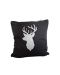Grauer Zirbenpolster, 30x30cm, mit weißem Hirschmotiv