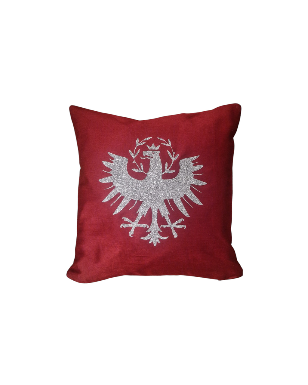 rotes Zirbenkissen, 30x30cm. Innenkissen gefüllt mit heimischen Zirbenspänen 