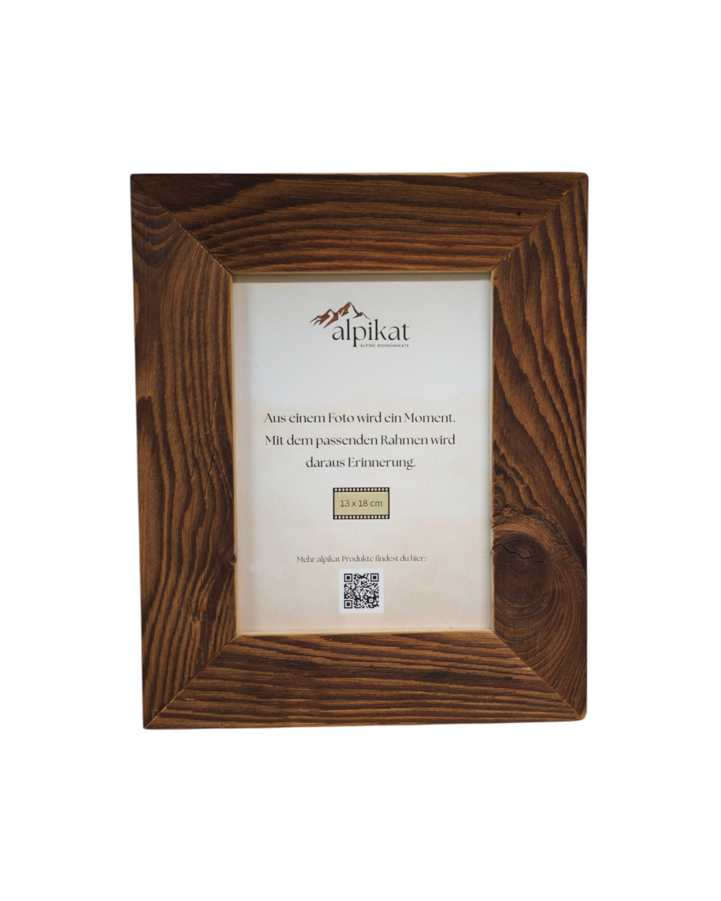 Bilderrahmen aus Altholz für das Fotoformat 13x18cm.