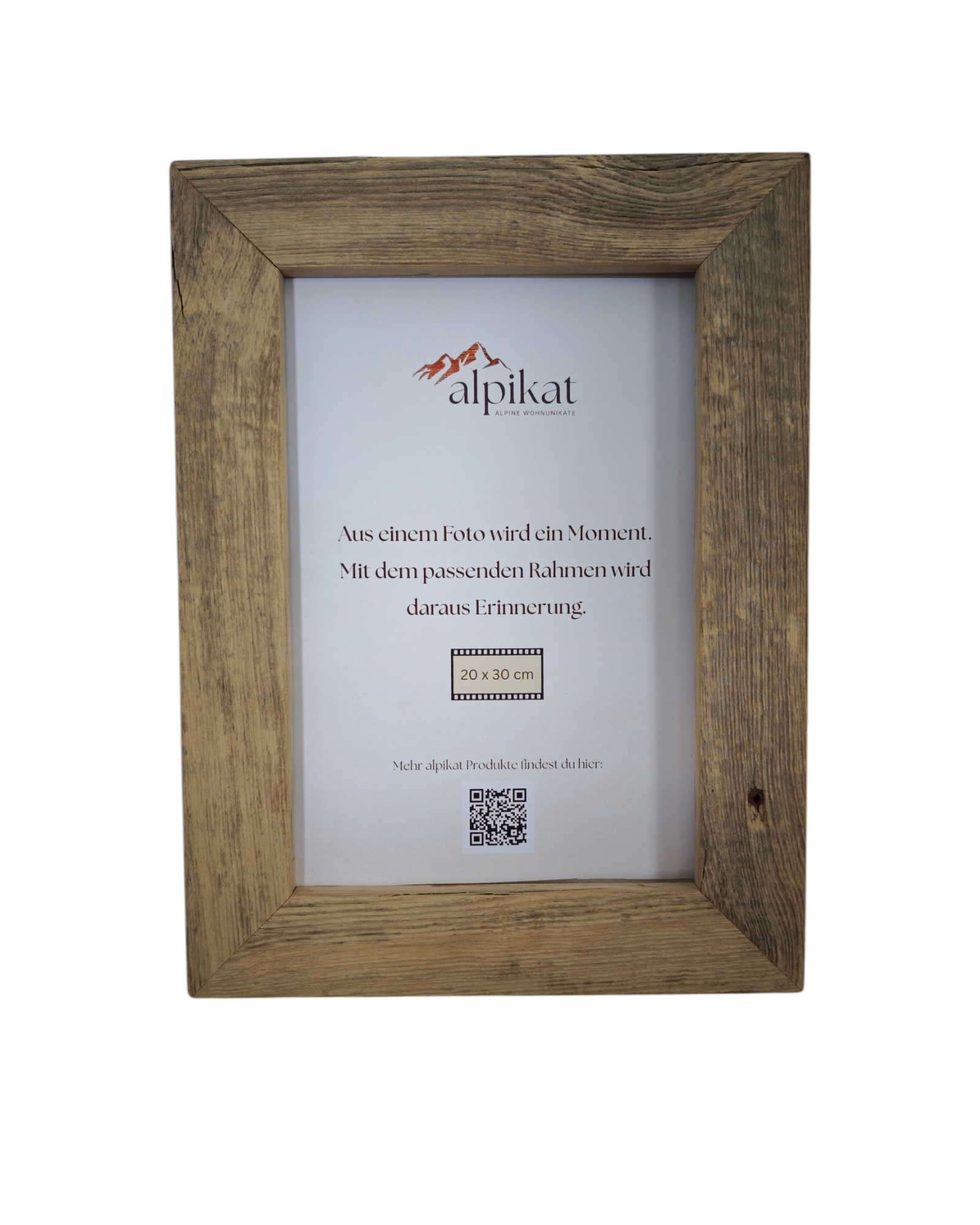 Bilderrahmen aus Altholz für das Fotoformat 20x30cm. 