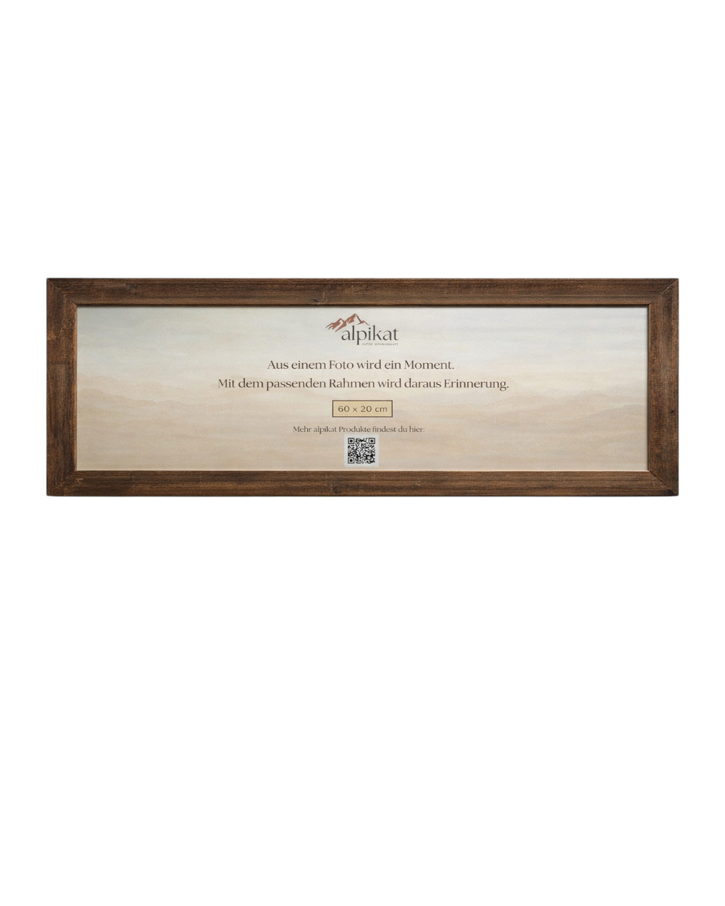 Handgefertigter Altholzbilderrahmen im Panoramaformat für Fotos mit einer Abmessung von 20x60cm. 