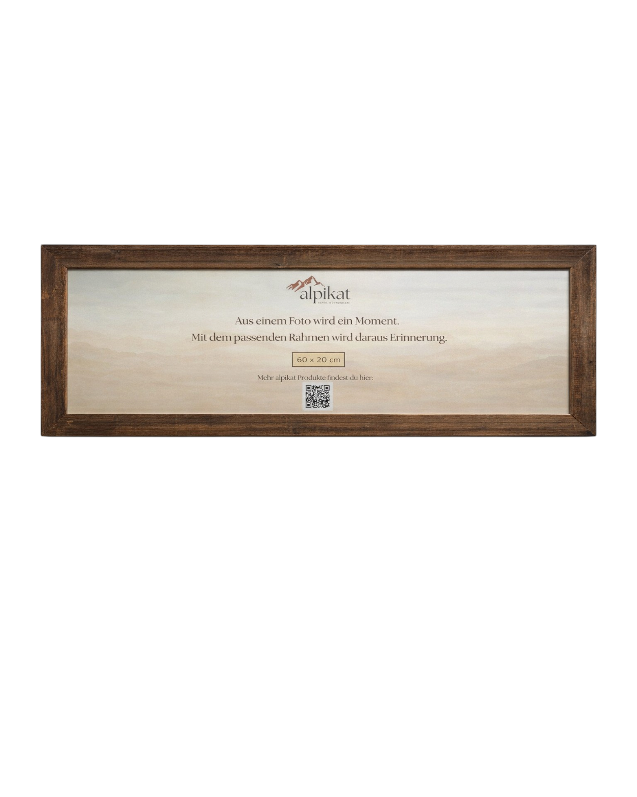 Handgefertigter Altholzbilderrahmen im Panoramaformat für Fotos mit einer Abmessung von 20x60cm. 