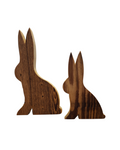 Handgefertigte Osterdekoration mit Hasenmotiv. Erhältlich im Set zu 2 Stück unterschiedlicher Größe. 