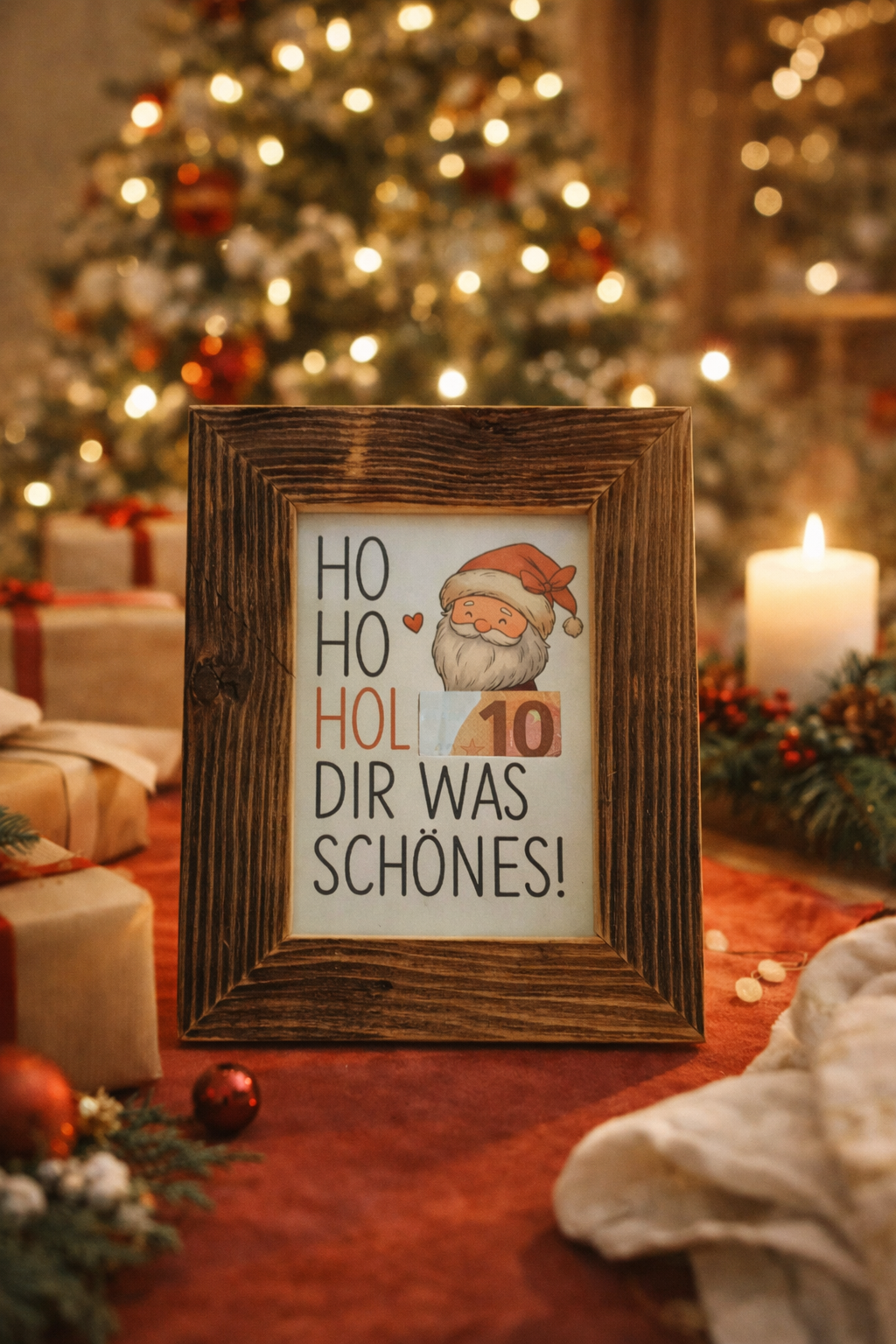 Altholzbilderrahmen für Geldgeschenke